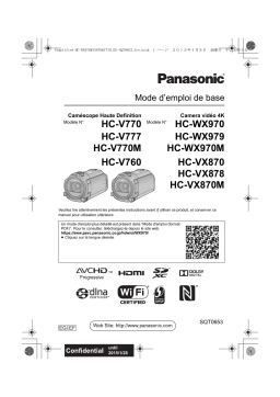 Panasonic HCVX878EG Guide de démarrage rapide