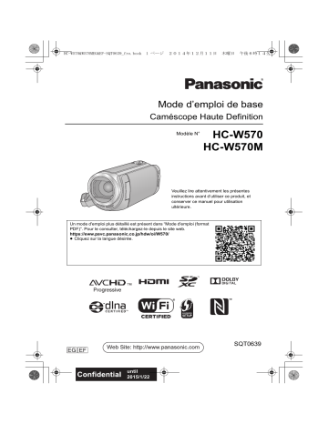 HCW570EF | Panasonic HCW570EG Guide de démarrage rapide | Fixfr