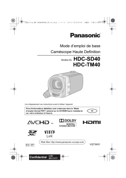 Panasonic HDCTM40EF Guide de démarrage rapide