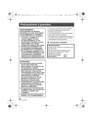 Panasonic HDCZ10000E Guide de démarrage rapide | Fixfr
