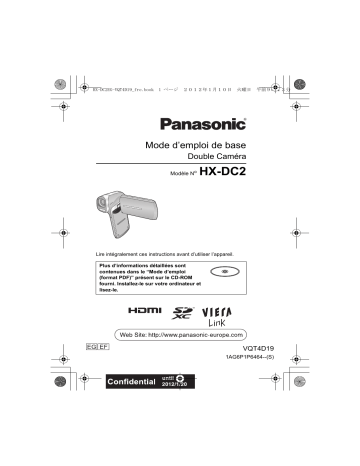 HXDC2EF | Panasonic HXDC2EG Guide de démarrage rapide | Fixfr