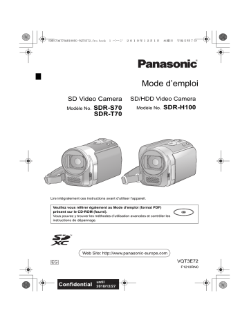 SDRT70EG | SDRH100EG | Panasonic SDRS70EG Guide de démarrage rapide | Fixfr