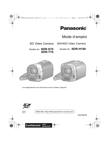 SDRS70EF | SDRH100EF | Panasonic SDRT70EF Guide de démarrage rapide | Fixfr