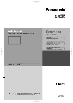 Panasonic TH47LFP30W Guide de démarrage rapide