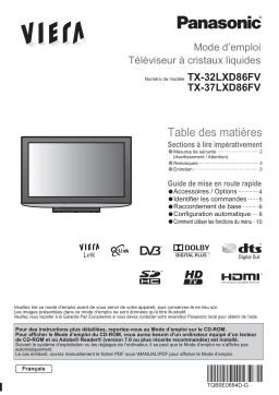 Panasonic TX32LXD86FV Guide de démarrage rapide