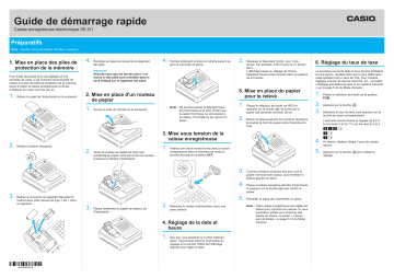 Casio SE-G1 Guide de démarrage rapide | Fixfr