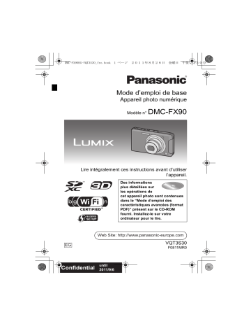 Panasonic DMCFX90EG Guide de démarrage rapide | Fixfr