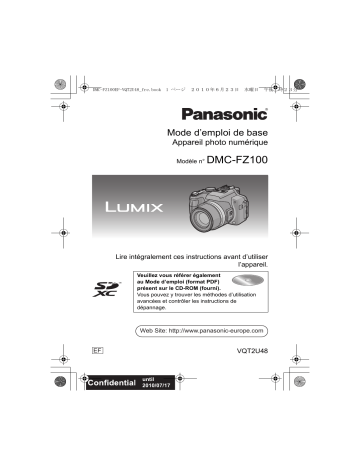 Panasonic DMCFZ100EF Guide de démarrage rapide | Fixfr