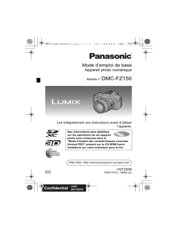 Panasonic DMCFZ150EG Guide de démarrage rapide | Fixfr