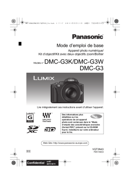 Panasonic DMCG3 Guide de démarrage rapide