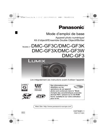 Panasonic DMCGF3CEG Guide de démarrage rapide | Fixfr