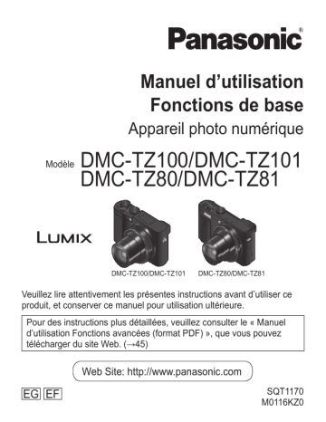 Panasonic DMCTZ100EG Guide de démarrage rapide | Fixfr