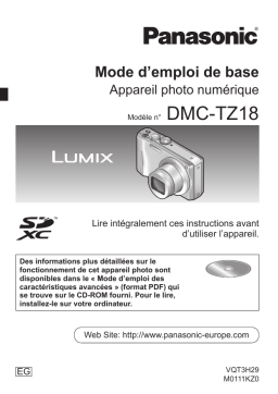 Panasonic DMCTZ18EG Guide de démarrage rapide