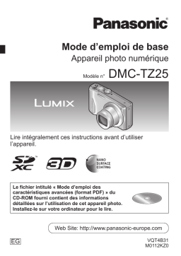 Panasonic DMCTZ25EG Guide de démarrage rapide