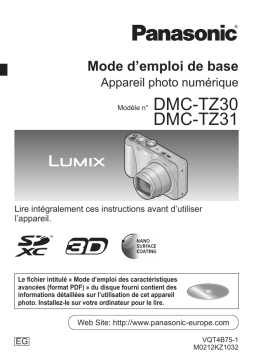 Panasonic DMCTZ31EG Guide de démarrage rapide