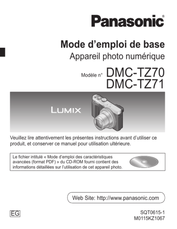 Panasonic DMCTZ70EG Guide de démarrage rapide | Fixfr