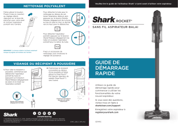 Shark IZ141C Rocket® Pro Cordless Stick Vacuum with Self-Cleaning Brushroll Guide de démarrage rapide | Fixfr