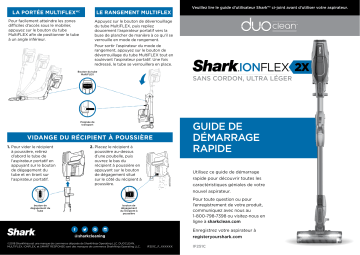 Shark IF251C IONFlex™ 2X DuoClean® Cordless Stick Vacuum (IF200 & IF250 Series) Guide de démarrage rapide | Fixfr