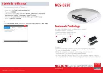 Barco NGS-D220 Lite Guide de démarrage rapide | Fixfr