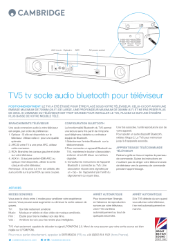 Cambridge Audio TV5 V2 Guide de démarrage rapide