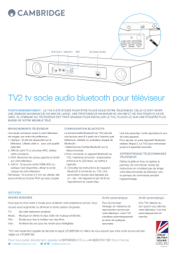 Cambridge Audio TV2 (V2) Guide de démarrage rapide