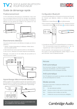 Cambridge Audio TV2 Guide de démarrage rapide