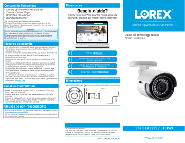 LHD44W | LW84MW | 2KMPX88 | 2KMPX44 | MPX44W | Lorex LW44W 8-Channel System Guide de démarrage rapide | Fixfr