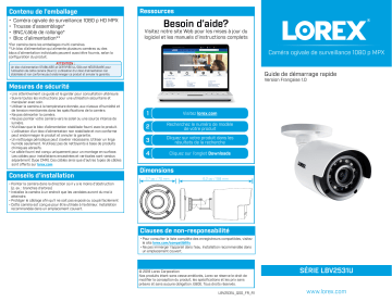 DP181-82NAE-W | DF162-A2NAE-W | LX1081-44 | DF162-C2NAE-W | LX1081-168 | Lorex LX1081-166 1080p HD 16-Channel Security System Guide de démarrage rapide | Fixfr