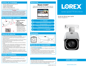 4KHDIP44W | 4KHDIP88W | 4KHDIP84W | Lorex 4KHDIP88MW IP Camera System Guide de démarrage rapide | Fixfr