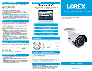 LBV8531-4PK | LBV8531W | LBV8531-2PK | Lorex LBV8531-6PK 4K Ultra High Definition Bullet Security Camera Guide de démarrage rapide | Fixfr