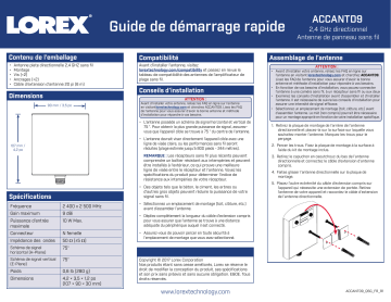 Lorex ACCANTD9 Directional wireless range extender antenna Guide de démarrage rapide | Fixfr