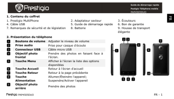 Prestigio  MultiPhone 4505 DUO Guide de démarrage rapide | Fixfr