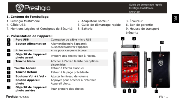 Prestigio  MultiPhone 5430 Guide de démarrage rapide | Fixfr