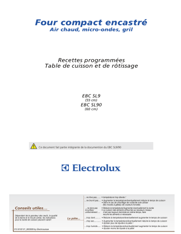 EBCSL90SP | EBCSL9WE | EBCSL90 | EBCSL9SP | EBCSL90WE | EBCSL90CN | Electrolux EBCSL9CN Manuel utilisateur | Fixfr