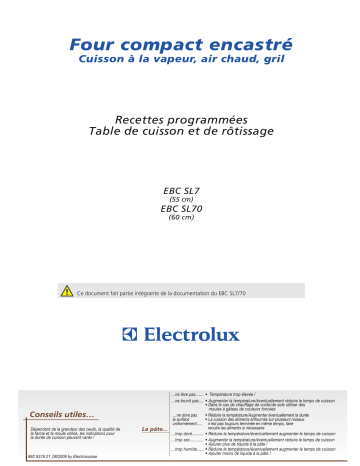 EBCSL7CN | EBCSL7WE | EBCSL7SP | EBCSL70CN | EBCSL70SP | Electrolux EBCSL70WE Manuel utilisateur | Fixfr