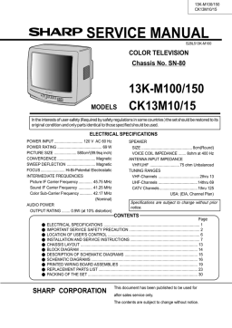 Sharp 13K-M100/150 Manuel utilisateur