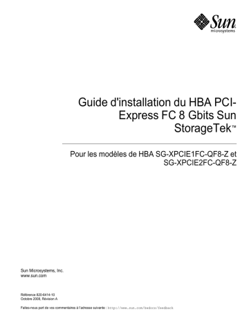 Sun Microsystems SG-XPCIE1FC-QF8-Z Computer Hardware User Manual | Fixfr