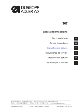 Duerkopp Adler 367 Manuel utilisateur
