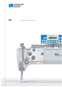 Duerkopp Adler 867 Manuel utilisateur