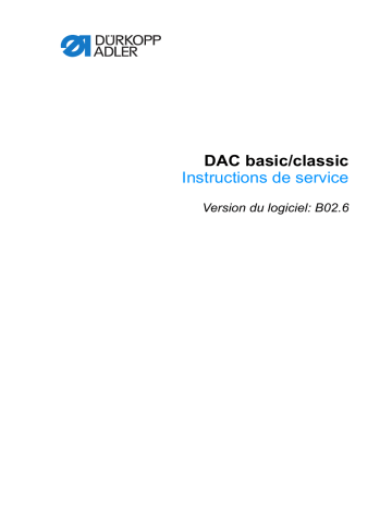 Duerkopp Adler DAC-basic / DAC-classic Manuel utilisateur | Fixfr
