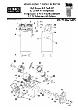 King Canada KC-7180V1-MS HIGH OUTPUT 7.5 PEAK HP 80 GALLON AIR COMPRESSOR Manuel utilisateur