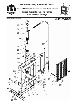 King Canada KHP-10T-GGN 10 TON  HYDRAULIC SHOP PRESS WITH GRID GUARD Manuel utilisateur