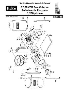 King Canada KC-3105C 1200 CFM DUST COLLECTOR Manuel utilisateur