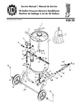 King Canada KSB-20 20 GALLON PRESSURE ABRASIVE SANDBLASTER Manuel utilisateur