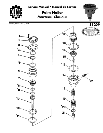 King Canada 8120P PALM NAILER Manuel utilisateur | Fixfr