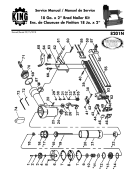 King Canada 8201N 2" X 18 GA. BRAD NAILER KIT Manuel utilisateur