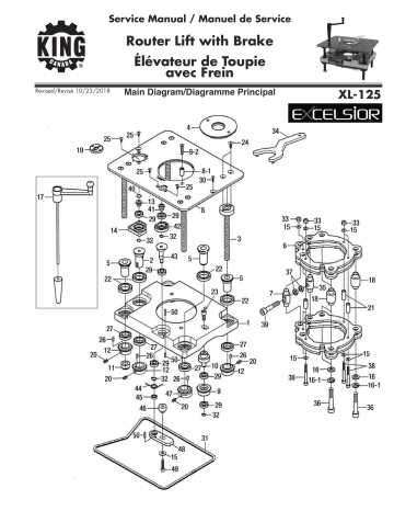 King Canada XL-125 ROUTER LIFT Manuel utilisateur | Fixfr