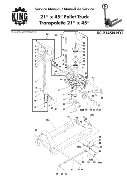 King Canada KC-2145N-NYL 21" X 45" PALLET TRUCK W/NYLON WHEELS Manuel utilisateur