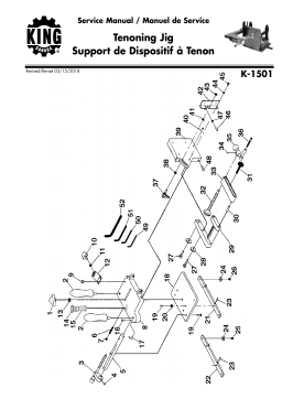 King Canada K-1501 TENONING JIG Manuel utilisateur