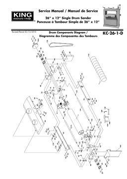 King Canada KC-26-1-D 26" X 12" SINGLE DRUM SANDER Manuel utilisateur